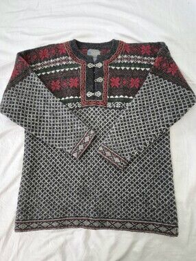 Vintage Squaw Valley Nordic Wool Fair Isle Sweater XL Cozy